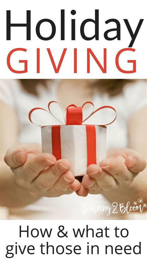 Ways For Giving To Others During The Holidays Holiday Help Christmas