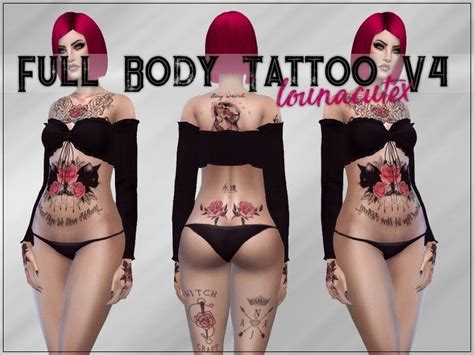 Swatches For Female And Male Found In Tsr Category Sims Female Tattoos Full Body Tattoo