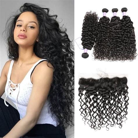 Dsoar Hair Virgin Peruvian Natural Wave Lace Frontal 13x4 With 4 Bundles Lace Frontal Closure