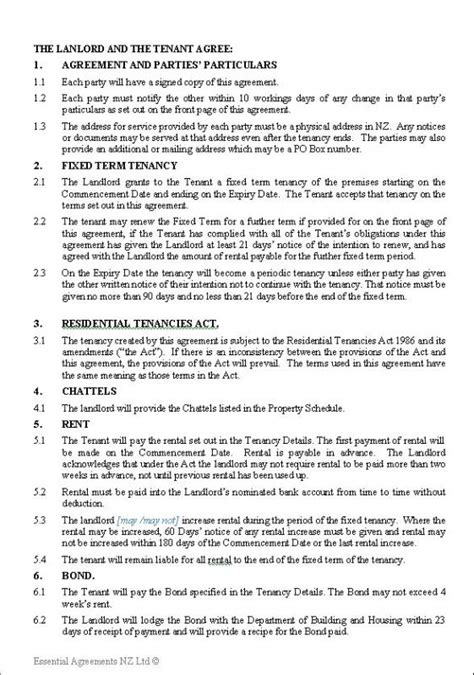 Terms Of Agreement Template Business