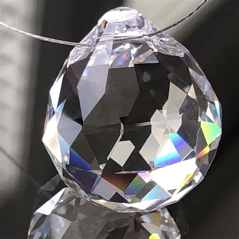 Prism Clear Faceted Asfour Crystal Ball Prism Sparkly Etsy Crystal