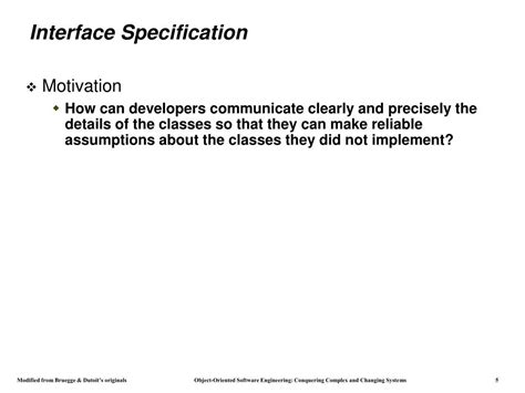Ppt Chapter 9 Object Design Specifying Interfaces Powerpoint