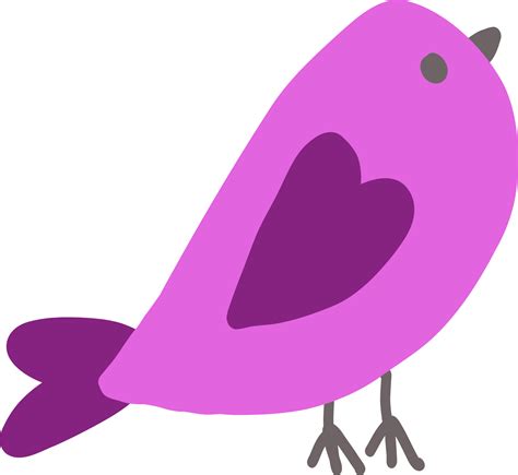 Purple Bird With Heart 15339751 Png