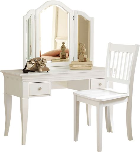 Find the perfect mirror for your room or vanity at star furniture. Walnut Street White Desk And Storage Vanity With Mirror ...