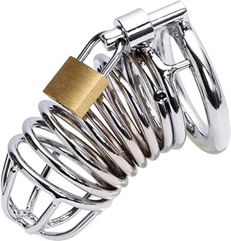 metal penis annulus cage padlock davidsource chrome plated stainless steel chastity device