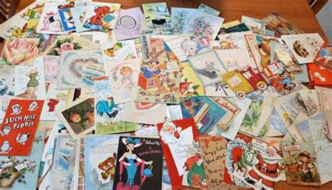 Huge Vintage Greeting Cards 1940s 50s All Occasions Approx 200 Count
