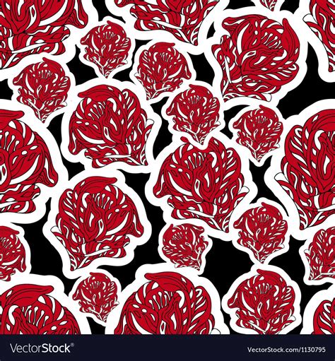 Abstract background with red flowers Royalty Free Vector