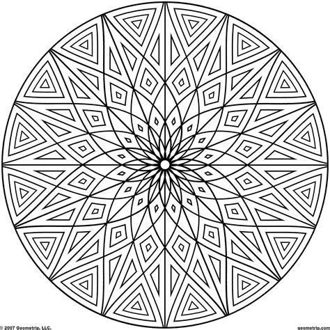 Starburst Mandala Geometric Coloring Pages Mandala