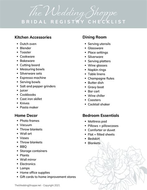 The Ultimate Wedding Registry Checklist For Brides The Wedding Shoppe