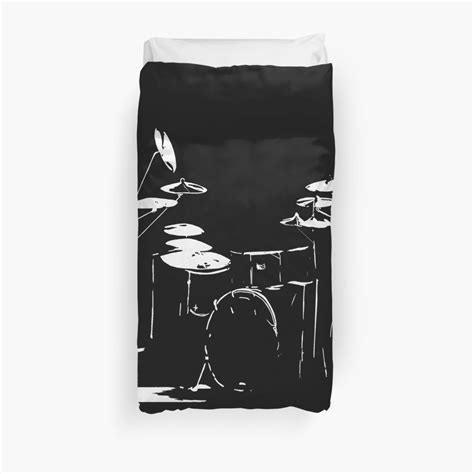 Drum Kit Black And White Duvet Cover By Kjhart8 Redbubble