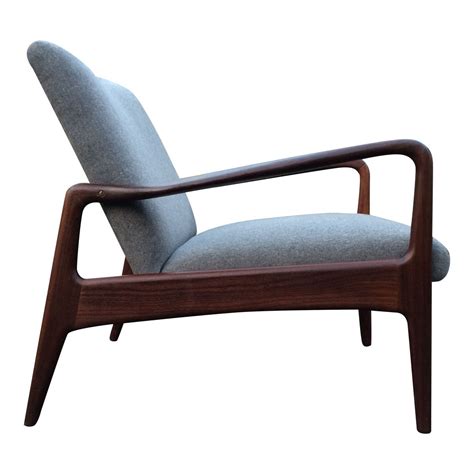 This sculptural chair features a solid wood richly. Teak and Wool Easy Chair by Ib Kofod Larsen for Selig ...