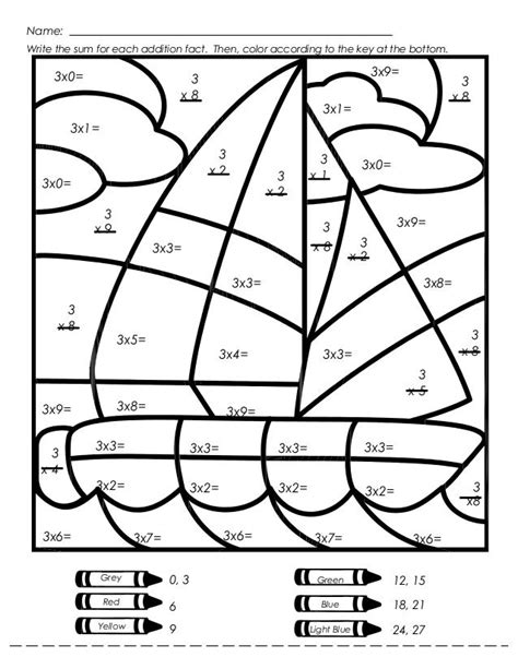 Multiplication Coloring Pages Learny Kids