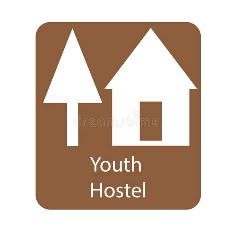 Youth Hostel Sign And Text Stock Vector Illustration Of Advertising
