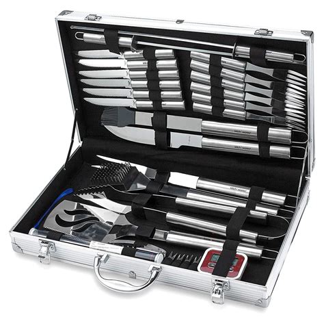 31 Piece Stainless Steel Bbq Accessories Tool Set Includes Aluminum