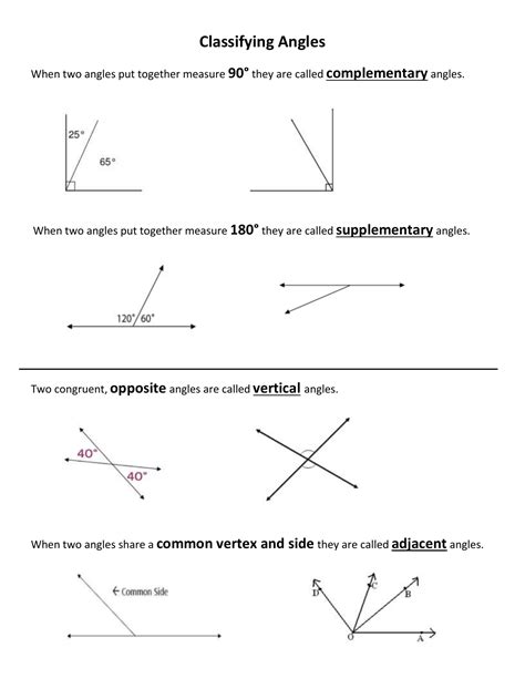 Adjacent Angles Worksheet Printable Word Searches