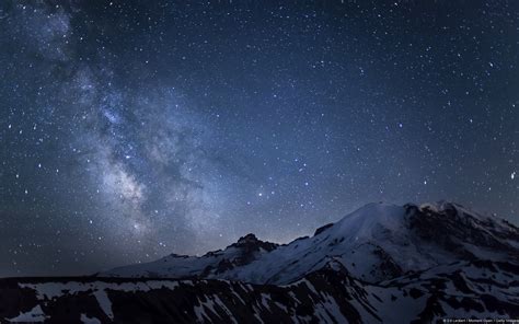 1920x1200 Milky Way Over Mount Rainier Wallpaper