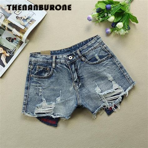 Thenanburone Sexy Summer Denim Shorts With Holes Women 2018 New Casual