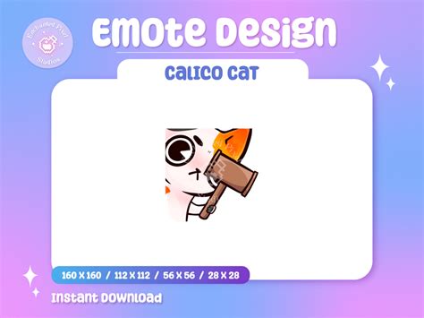 Calico Cat Ban Emote Twitch Ban Emote Cute Cat Ban Emote Twitch Sub Emote Discord Emote