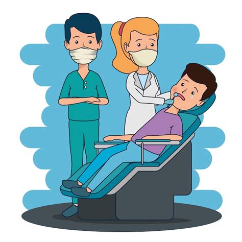 Dentista Profesional Hombre Y Mujer Con Paciente Vector Gratis