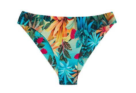 Tropical Print Brazilians Scrunch Bikini Bottom Bottom Paradise Nice