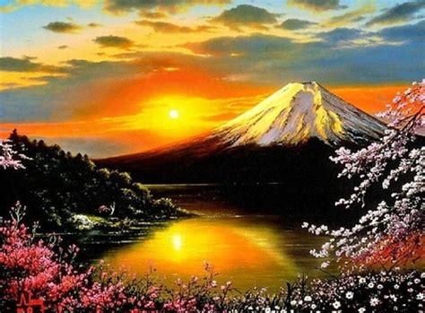 Volcano And Cherry Blossoms Jp Volcano Sakura Hd Wallpaper Pxfuel