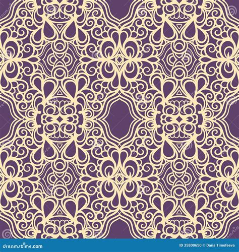 Vintage Yellow And Purple Pattern Stock Vector Illustration Of