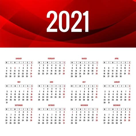 Elegante Diseño De Calendario 2021 Con Fondo De Onda Vector Gratis