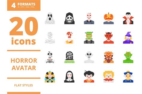Horror Avatar Flat Icons Packs Hollands Software