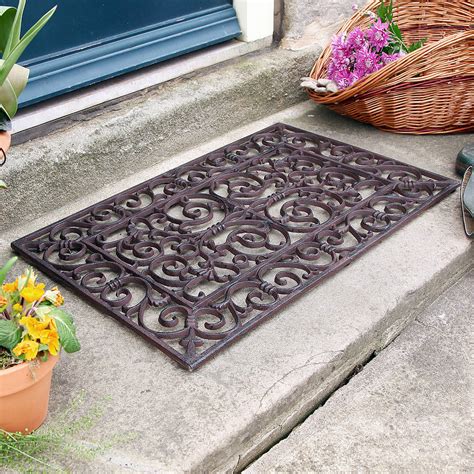 Traditional Rectangular Outdoor Cast Iron Doormat By Dibor