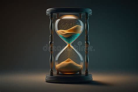 Hourglass With Glowing Sand Background Wallpaper Stock Illustration