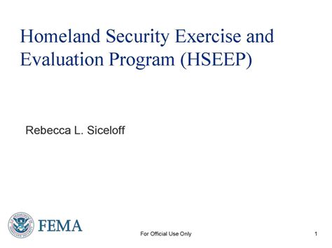 Homeland Security Exercise And Evaluation Program Hseep Public
