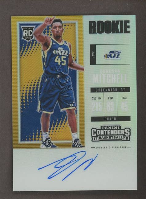 You can either hold onto the cards, perhaps get them. 2017-18 Contenders Rookie Ticket Premium Donovan Mitchell ...