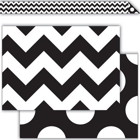 Black And White Chevrons Double Sided Border Tcr73174 Teacher Created
