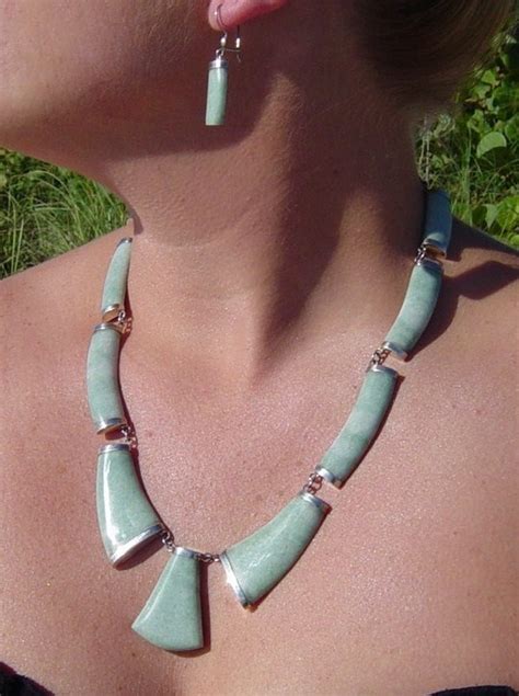This Beautiful Mayan Necklace Set Is Made From Genuine Mayan Jade And