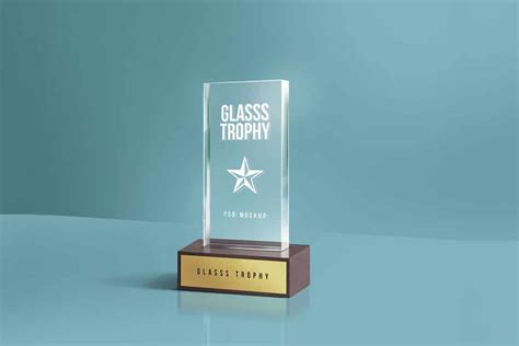 glass trophy psd mockup   award related designs