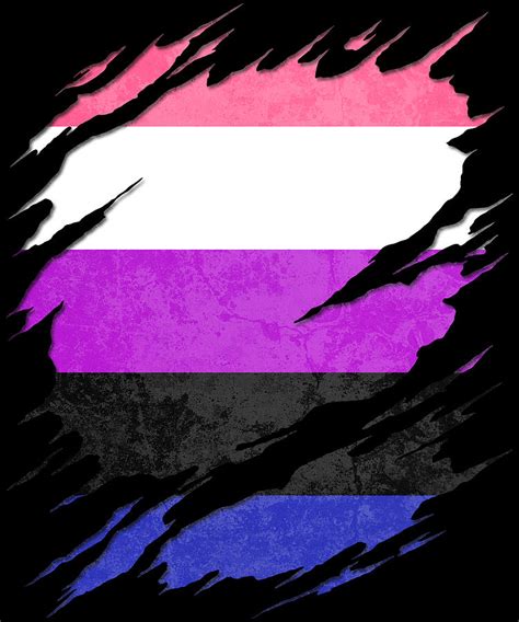 Genderfluid Pride Flag Ripped Reveal Digital Art By Patrick Hiller