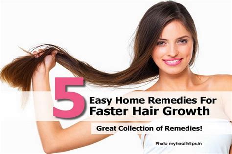 Applying olive oil evenly to the scalp and hair and washing it off after 30 to 60 minutes once or twice a week can help. 5 Easy Home Remedies For Faster Hair Growth