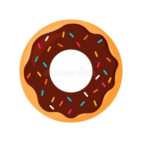 Donut With Sprinkles In Cartoon Animated Png Illustration Stock