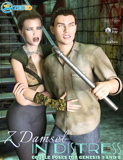 Z Damsel In Distress Couple Poses For Genesis 3 And 8 Daz 3d