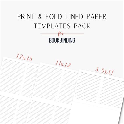 Print And Fold Lined Templates Pack For Book Makers