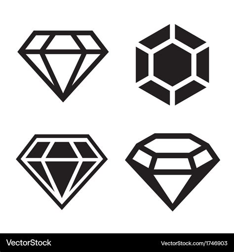 Diamond Icons Set Royalty Free Vector Image VectorStock