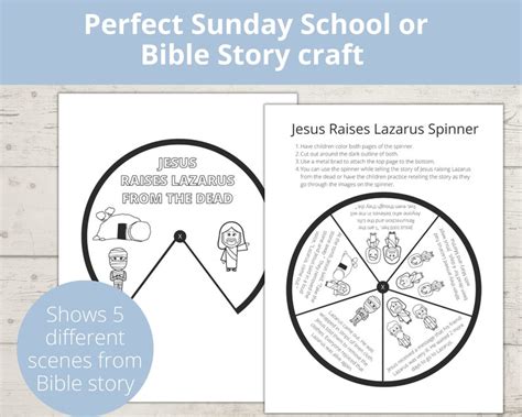 Raising Of Lazarus Sunday School Craft Bible Story Etsy