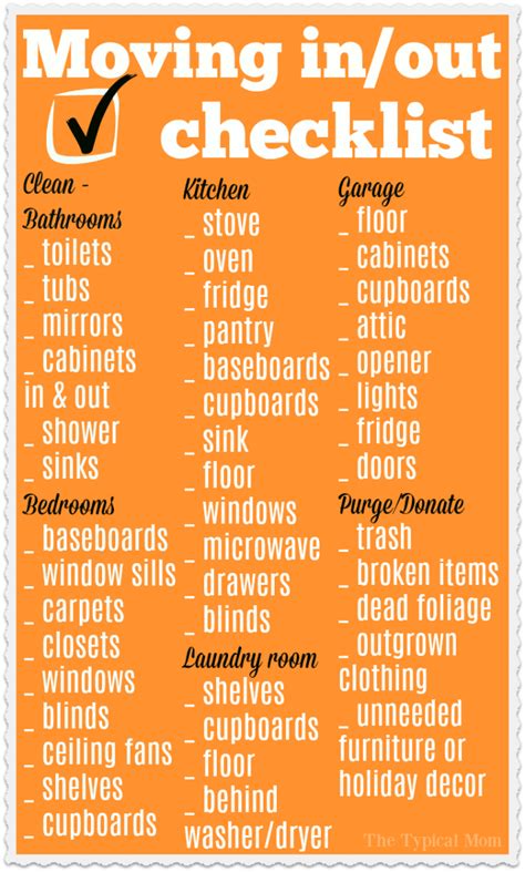Move In Move Out Cleaning | Move out cleaning, House cleaning tips, Cleaning printable