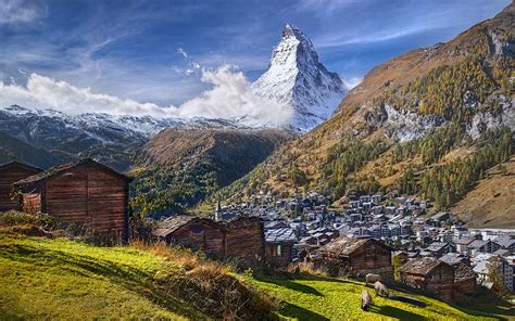 Mountain Matterhorn Alps Between Switzerland And Italy Europe