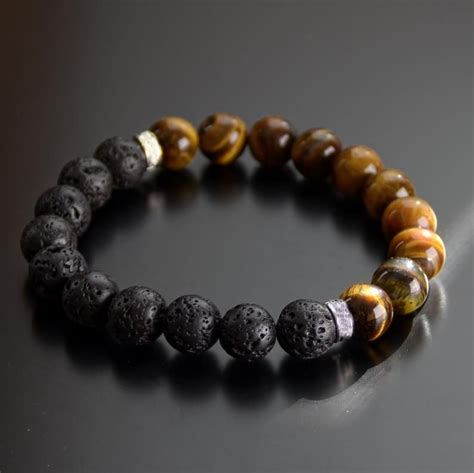 Tiger Eye And Lava Rock Essential Oil Diffuser Bead Bracelet For Etsy