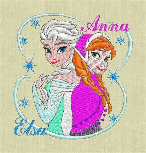 Elsa And Anna Embroidery Design Frozen Embroidery Design Etsy