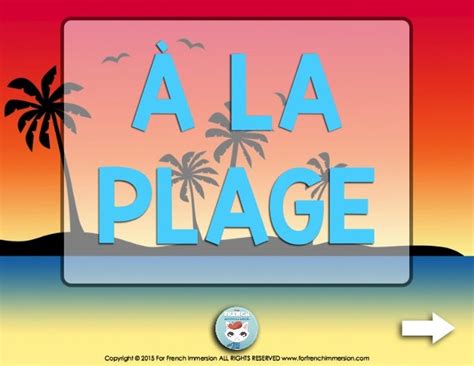 French Summer Beach Vocabulary Mini Quiz