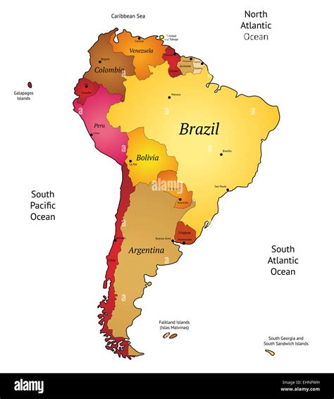 Mapa De América Latina Fotografía De Stock Alamy
