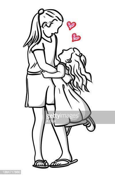 Sisters Hugging Drawing High Res Illustrations Getty Images