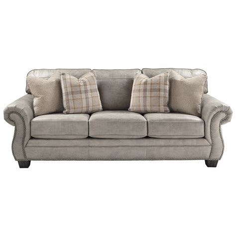 Signature Design By Ashley Olsberg Transitional Sofa With Nailhead Trim